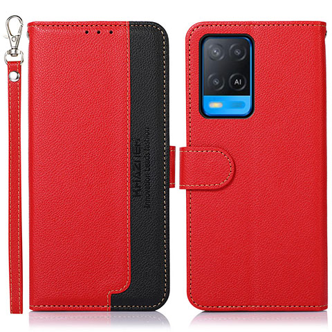 Handytasche Stand Schutzhülle Flip Leder Hülle A09D für Oppo A54 4G Rot