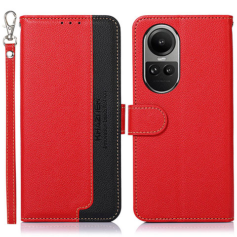 Handytasche Stand Schutzhülle Flip Leder Hülle A09D für Oppo Reno10 Pro 5G Rot