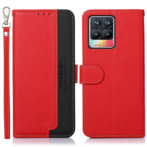 Handytasche Stand Schutzhülle Flip Leder Hülle A09D für Realme 8 4G Rot