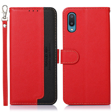 Handytasche Stand Schutzhülle Flip Leder Hülle A09D für Samsung Galaxy A02 Rot