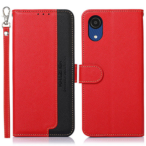 Handytasche Stand Schutzhülle Flip Leder Hülle A09D für Samsung Galaxy A03 Core Rot