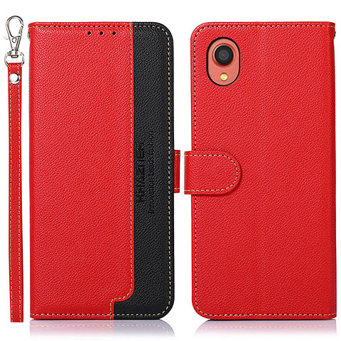 Handytasche Stand Schutzhülle Flip Leder Hülle A09D für Samsung Galaxy A22 5G SC-56B Rot