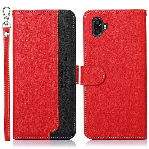 Handytasche Stand Schutzhülle Flip Leder Hülle A09D für Samsung Galaxy Xcover Pro 2 5G Rot