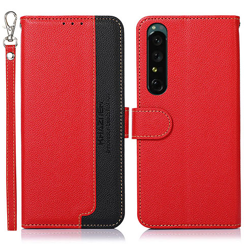 Handytasche Stand Schutzhülle Flip Leder Hülle A09D für Sony Xperia 1 IV SO-51C Rot