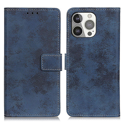 Handytasche Stand Schutzhülle Flip Leder Hülle A10 für Apple iPhone 15 Pro Blau