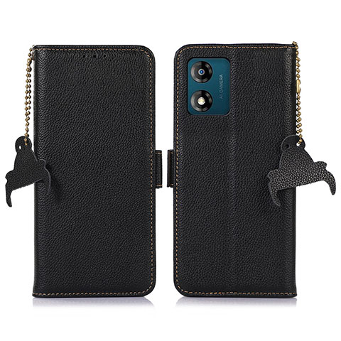 Handytasche Stand Schutzhülle Flip Leder Hülle A10D für Motorola Moto E13 Schwarz