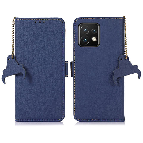 Handytasche Stand Schutzhülle Flip Leder Hülle A10D für Motorola Moto Edge 40 Pro 5G Blau