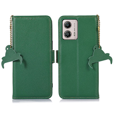 Handytasche Stand Schutzhülle Flip Leder Hülle A10D für Motorola Moto G53j 5G Grün