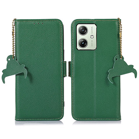 Handytasche Stand Schutzhülle Flip Leder Hülle A10D für Motorola Moto G54 5G Grün