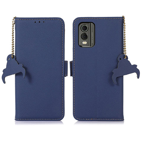 Handytasche Stand Schutzhülle Flip Leder Hülle A10D für Nokia C210 Blau