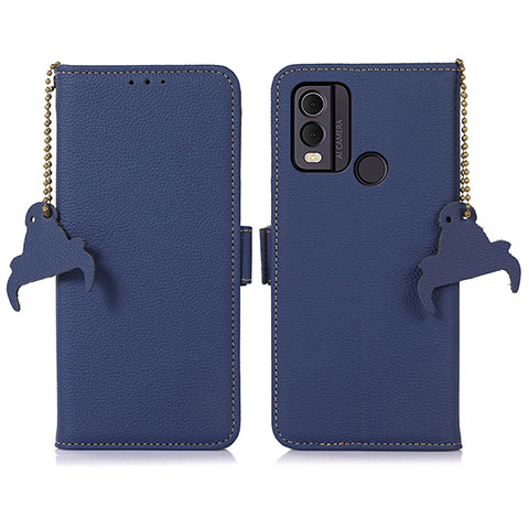 Handytasche Stand Schutzhülle Flip Leder Hülle A10D für Nokia C22 Blau