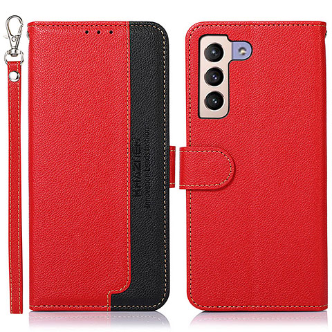 Handytasche Stand Schutzhülle Flip Leder Hülle A10D für Samsung Galaxy S21 5G Rot