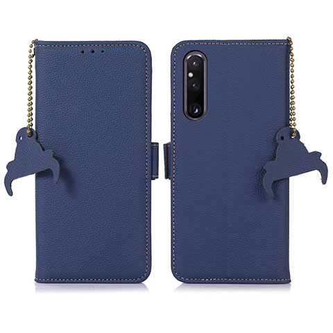 Handytasche Stand Schutzhülle Flip Leder Hülle A10D für Sony Xperia 1 V Blau