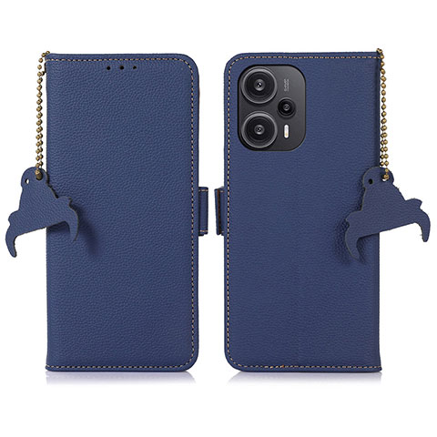 Handytasche Stand Schutzhülle Flip Leder Hülle A10D für Xiaomi Poco F5 5G Blau