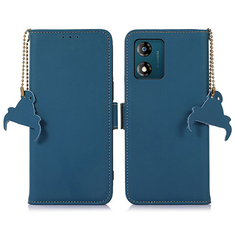 Handytasche Stand Schutzhülle Flip Leder Hülle A11D für Motorola Moto E13 Blau