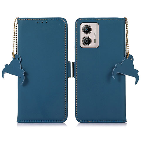 Handytasche Stand Schutzhülle Flip Leder Hülle A11D für Motorola Moto G53j 5G Blau