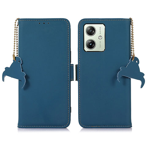 Handytasche Stand Schutzhülle Flip Leder Hülle A11D für Motorola Moto G54 5G Blau