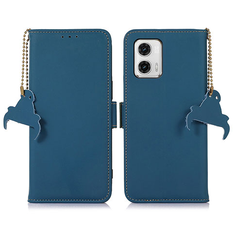 Handytasche Stand Schutzhülle Flip Leder Hülle A11D für Motorola Moto G73 5G Blau