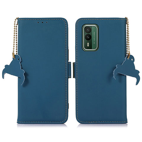 Handytasche Stand Schutzhülle Flip Leder Hülle A11D für Nokia XR21 Blau