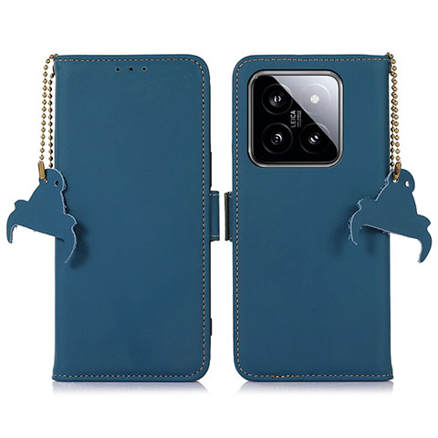 Handytasche Stand Schutzhülle Flip Leder Hülle A11D für Xiaomi Mi 14 Pro 5G Blau