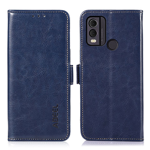 Handytasche Stand Schutzhülle Flip Leder Hülle A12D für Nokia C22 Blau