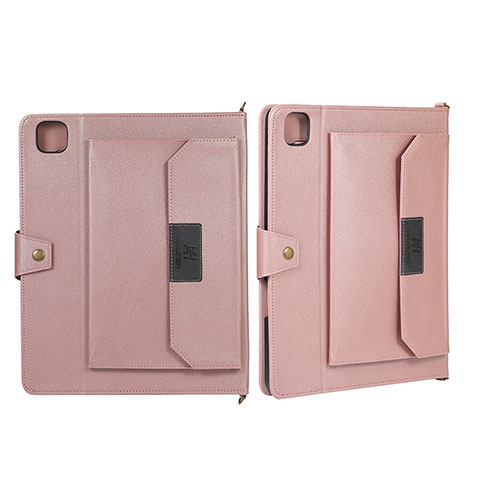 Handytasche Stand Schutzhülle Flip Leder Hülle AD1 für Apple iPad Pro 12.9 (2022) Rosegold