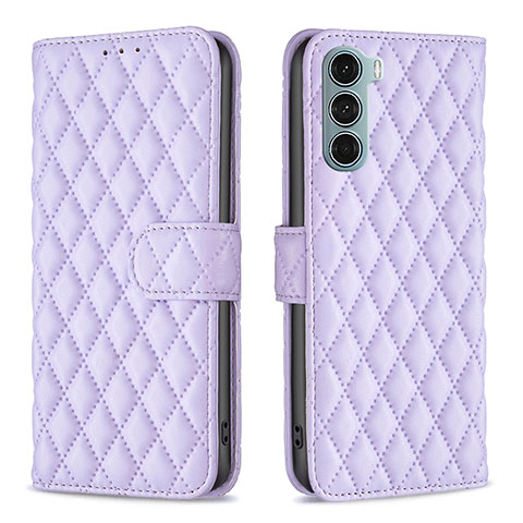 Handytasche Stand Schutzhülle Flip Leder Hülle B01F für Motorola Moto G200 5G Violett