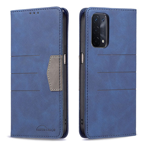 Handytasche Stand Schutzhülle Flip Leder Hülle B01F für OnePlus Nord N200 5G Blau