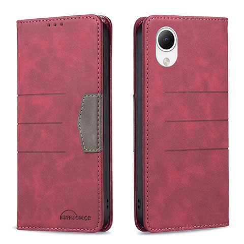 Handytasche Stand Schutzhülle Flip Leder Hülle B01F für Samsung Galaxy A23e 5G Rot