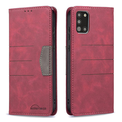 Handytasche Stand Schutzhülle Flip Leder Hülle B01F für Samsung Galaxy A31 Rot