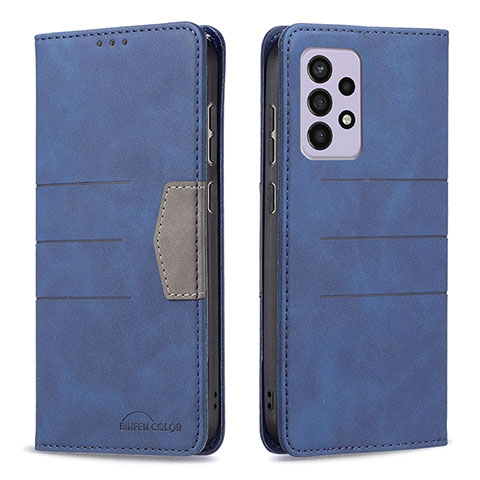 Handytasche Stand Schutzhülle Flip Leder Hülle B01F für Samsung Galaxy A33 5G Blau