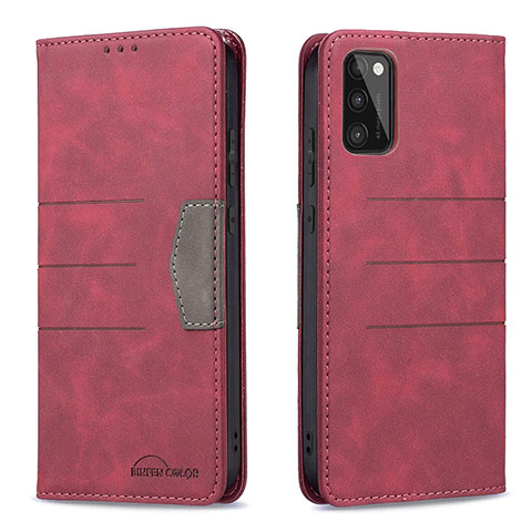 Handytasche Stand Schutzhülle Flip Leder Hülle B01F für Samsung Galaxy A41 Rot