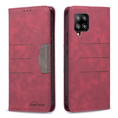 Handytasche Stand Schutzhülle Flip Leder Hülle B01F für Samsung Galaxy A42 5G Rot