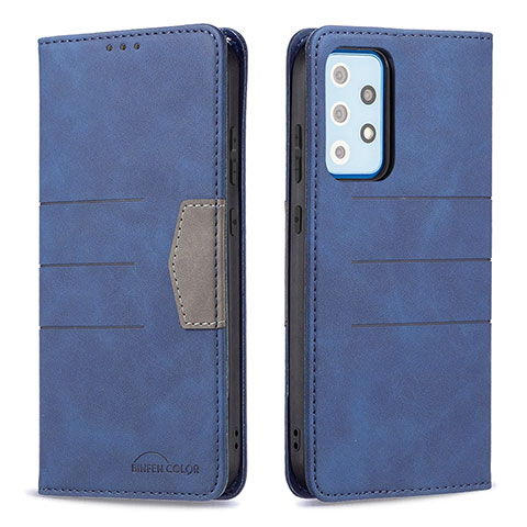 Handytasche Stand Schutzhülle Flip Leder Hülle B01F für Samsung Galaxy A52 4G Blau