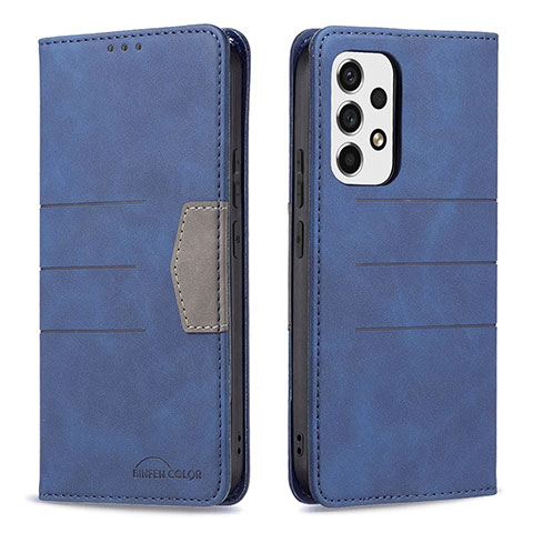 Handytasche Stand Schutzhülle Flip Leder Hülle B01F für Samsung Galaxy A53 5G Blau