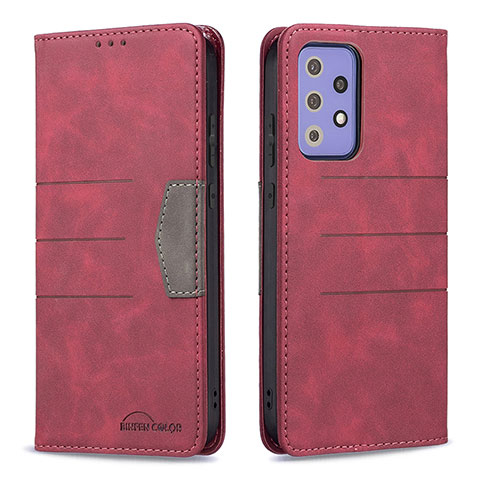 Handytasche Stand Schutzhülle Flip Leder Hülle B01F für Samsung Galaxy A72 5G Rot