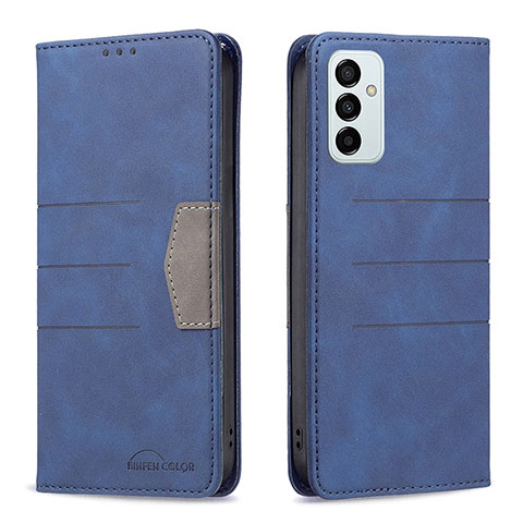 Handytasche Stand Schutzhülle Flip Leder Hülle B01F für Samsung Galaxy F23 5G Blau