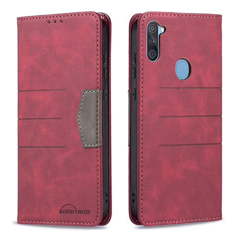 Handytasche Stand Schutzhülle Flip Leder Hülle B01F für Samsung Galaxy M11 Rot