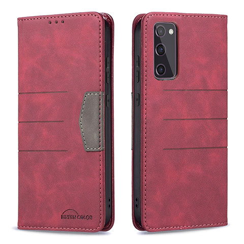 Handytasche Stand Schutzhülle Flip Leder Hülle B01F für Samsung Galaxy S20 FE 5G Rot