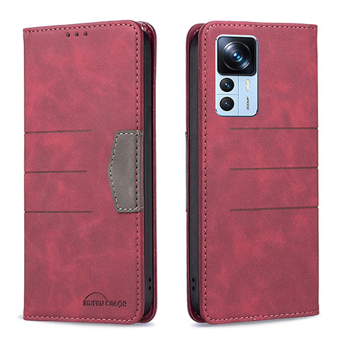 Handytasche Stand Schutzhülle Flip Leder Hülle B01F für Xiaomi Mi 12T 5G Rot