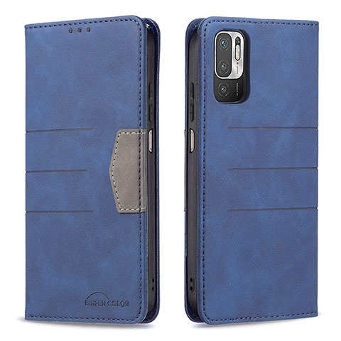 Handytasche Stand Schutzhülle Flip Leder Hülle B01F für Xiaomi Redmi Note 11 SE 5G Blau