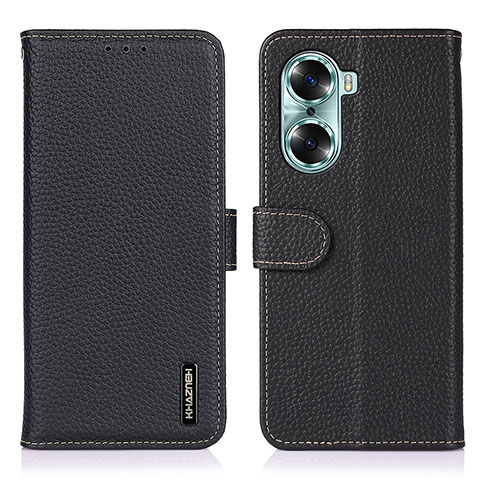 Handytasche Stand Schutzhülle Flip Leder Hülle B01H für Huawei Honor 60 5G Schwarz