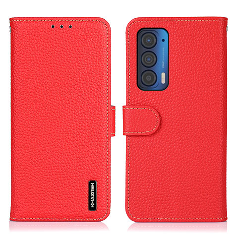 Handytasche Stand Schutzhülle Flip Leder Hülle B01H für Motorola Moto Edge (2021) 5G Rot