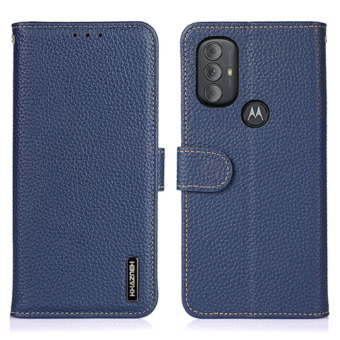 Handytasche Stand Schutzhülle Flip Leder Hülle B01H für Motorola Moto G Play (2023) Blau