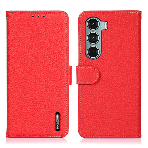 Handytasche Stand Schutzhülle Flip Leder Hülle B01H für Motorola Moto G200 5G Rot