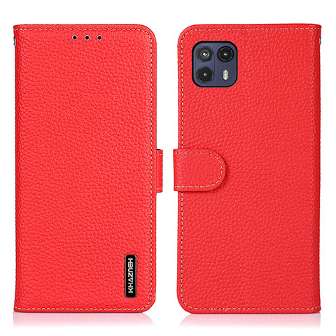 Handytasche Stand Schutzhülle Flip Leder Hülle B01H für Motorola Moto G50 5G Rot