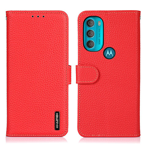 Handytasche Stand Schutzhülle Flip Leder Hülle B01H für Motorola Moto G71 5G Rot