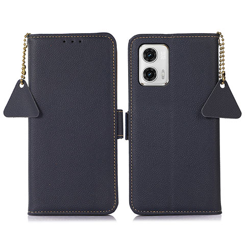 Handytasche Stand Schutzhülle Flip Leder Hülle B01H für Motorola Moto G73 5G Blau