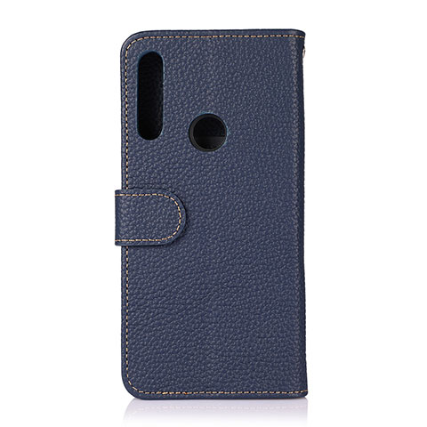 Handytasche Stand Schutzhülle Flip Leder Hülle B01H für Motorola Moto One Fusion Plus Blau