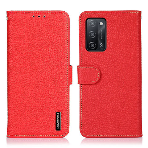 Handytasche Stand Schutzhülle Flip Leder Hülle B01H für Oppo A55 5G Rot